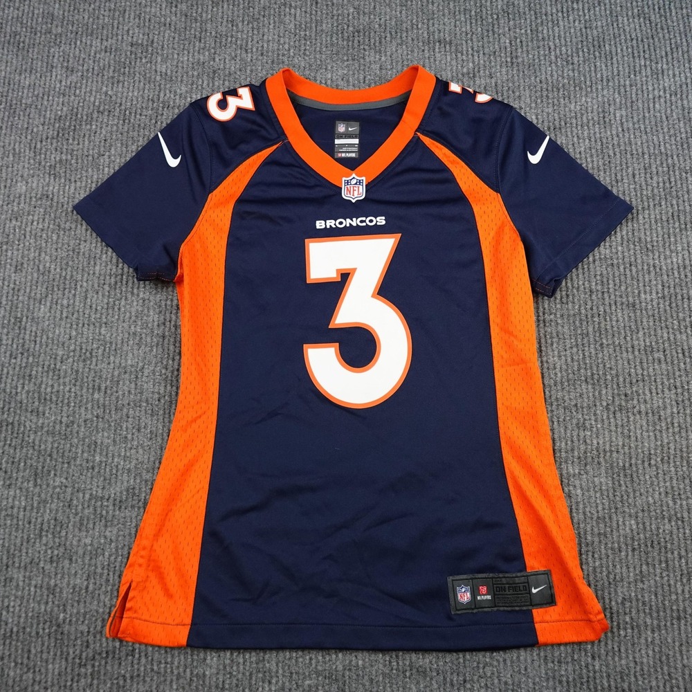 Denver Broncos Jersey Womens Small Blue NFL Football Nike Russell Wilson 3